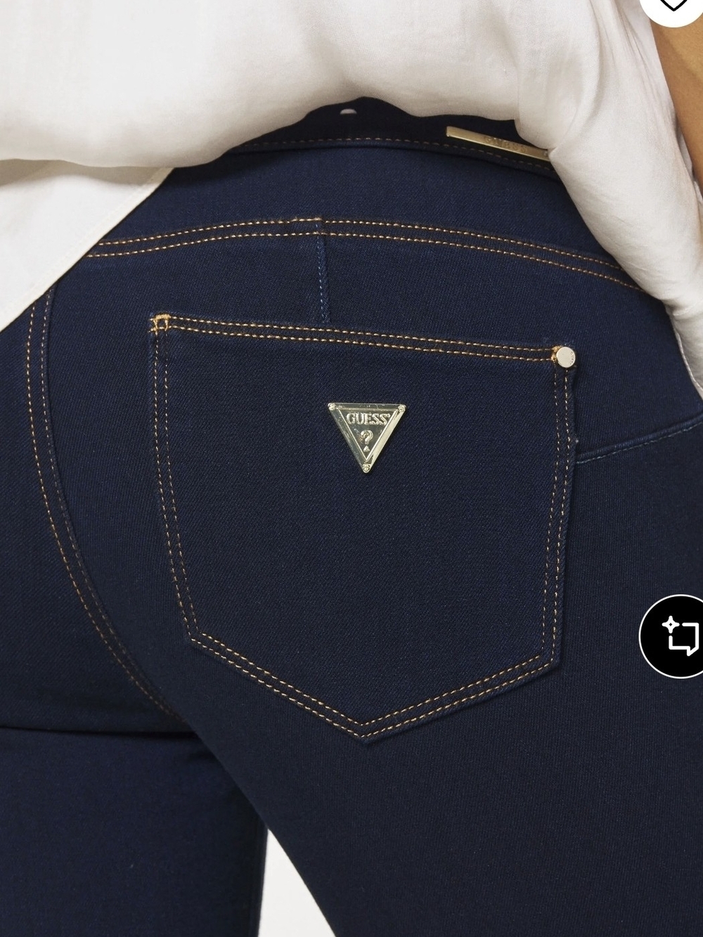 Guess Dark Navy Skinny Jeans with Contrast Stitching - Picture 9 of 9